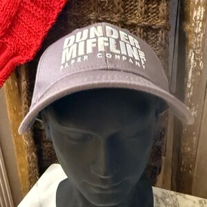 The Office Dunder Mifflin Hat Women’s Cap Strap Back Gray TV Show One Size Paper